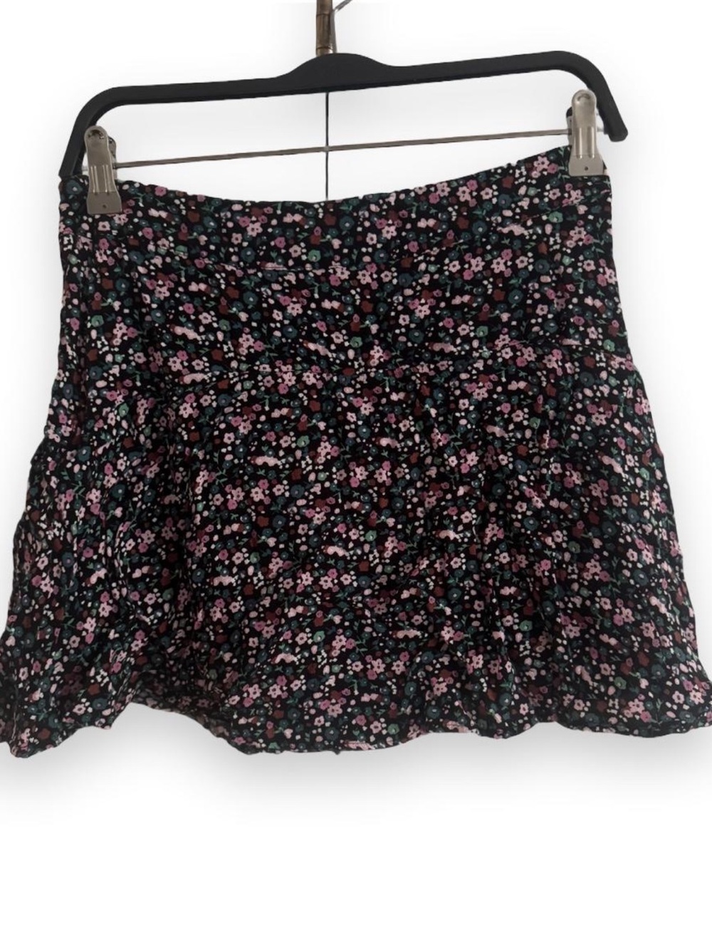 Zara Black Mini Skirt with Pink Floral Print